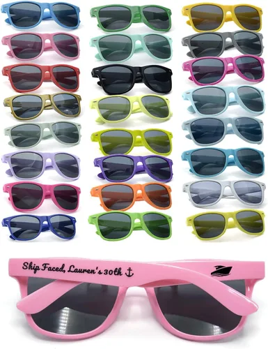 Vista 15 de Gafas de sol de fiesta personalizadas, regalos de boda a granel, regalos para invitados, cumpleaños, licenciatura, graduación, novia, novia, Mezclado