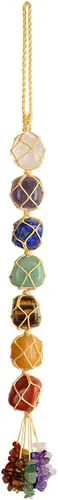 Vista 10 de Árbol de la vida hecho a mano con 7 piedras de chakras, cristales curativos, adorno colgante para decoración del hogar
