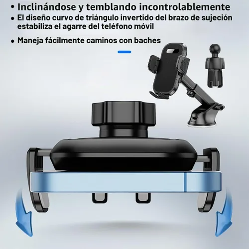 Vista 4 de HZEL Soporte para teléfono de coche, 2 en 1 Soporte para teléfono celular de ventilación de aire automotriz para tablero y parabrisas, Base