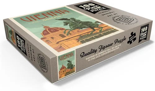 Vista 3 de MyPuzzle Austria: Viena, póster vintage, rompecabezas de 100 piezas para adultos