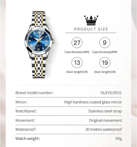 Vista 4 de OLEVS Women Watch Sliver Gold Stainless Steel Band Small Watches for Women with Date Quartz Analog Ladies Watches