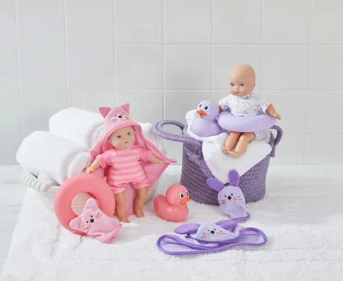 Vista 6 de Madame Alexander Muñeca Splash and Play Cuties de 8 pulgadas, lavanda