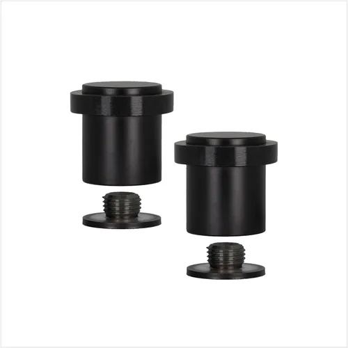 Vista 11 de Paquete de 2 topes de puerta EVI Tope de puerta de acero inoxidable negro – Cierre de tornillo – Protector de goma negro – Tope de puerta de 0.79
