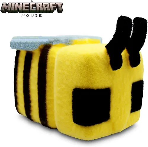 Vista 2 de Minecraft Mighty Mega Squishme (Abeja Cozie) Officially Licensed Minecraft Movie collectible. Soft slow-rise foam squishy, about 8 inches, with a