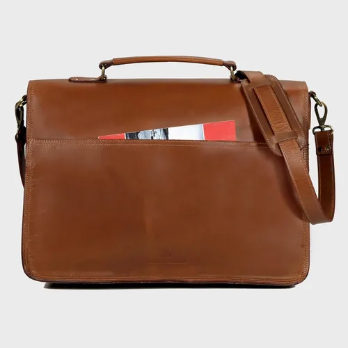 Vista 8 de Leather Messenger Bag For Men, Vintage Handmade Laptop Briefcase and Shoulder Bag for Men