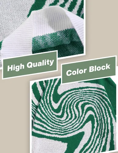 Vista 86 de ZAFUL Y2K - Suéter casual con estampado de llama estética para hombre, suéter de punto holgado, manga larga, cuello redondo