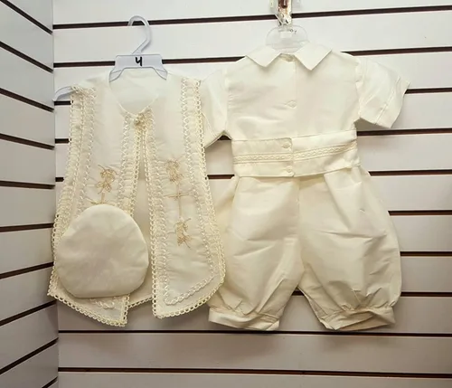 Vista 4 de Newdeve - Conjunto de bautizo para bebés y niños color marfil