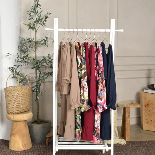 Vista 6 de Vestidos para mamá y yo Vestido fruncido para mujer, cuello cuadrado, bolsillo, bohemio, lindo conjunto familiar a juego para sesión de fotos