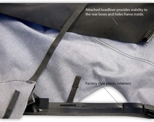 Vista 4 de Techo convertible completo, de estilo de fábrica, para Ford Mustang (2005-2014), con ventanas de vidrio térmico, de lona vinílica, Camel
