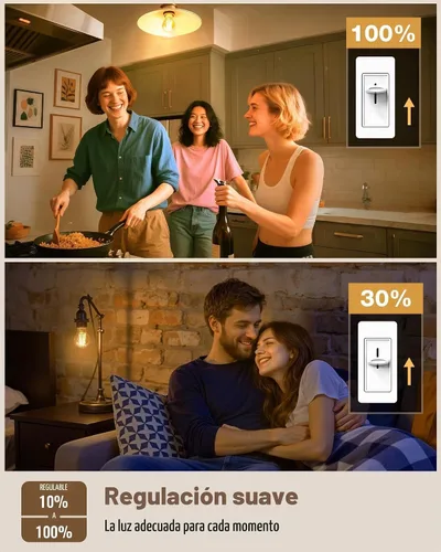 Vista 4 de Bombillas Lafoy A19 E26 ámbar 2200K de luz cálida suave, bombillas LED Edison vintage 60 vatios equivalentes, estilo antiguo ajustable de moda