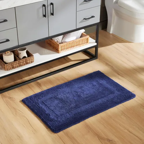 Vista 507 de Better Trends - Juego de 2 alfombras de baño 100% algodón, extra suaves, con borlas, de 17" x 24", alfombra de baño superabsorbente y reversible