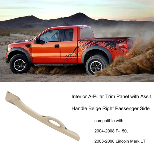 Vista 2 de Manija de Moldura Interior del Pilar A Lado Derecho del Pasajero 4L3Z-1503598-AAC Compatible con Ford F-150 F150 2004-2008 Lincoln Mark LT 2006-2008