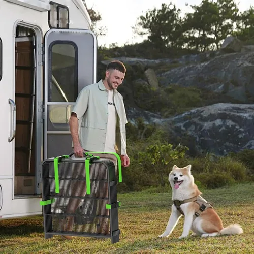 Vista 3 de Correas de hombro para perros fáciles de transportar, correas de transporte para corralitos para mascotas con asa, se ajusta a 4/6/8/12/16 paneles