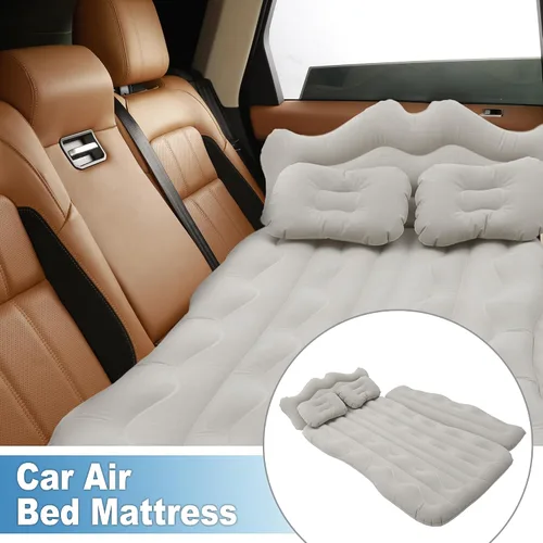 Vista 2 de Car Air Sleeping Mat Comfortable 170x110x14cm Back Seat Bed Camping Air Bed with Pillows for Car SUV Gris
