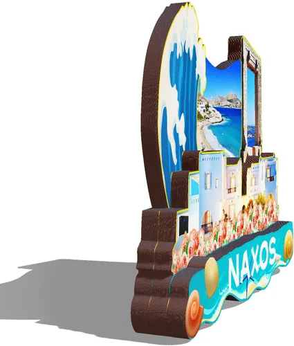 Vista 2 de Naxos Grecia - Imán de madera 3D para nevera, recuerdos coleccionables, decoración hecha a mano, 3
