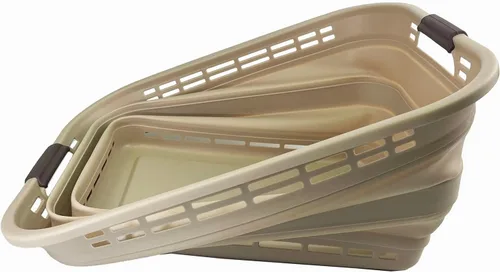 Vista 5 de SAMMART - Canasta plegable de plástico para la ropa sucia de 42L (11 galones) – Contenedor/organizador de almacenamiento plegable – Tina portátil
