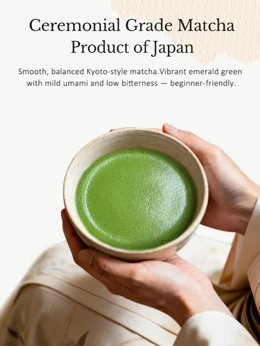 Vista 8 de YUZUKI Matcha Powder 1.41 oz – Polvo de té verde matcha japonés de grado ceremonial – Primera cosecha – Producto de Japón, Uji Kioto – Cero azúcar