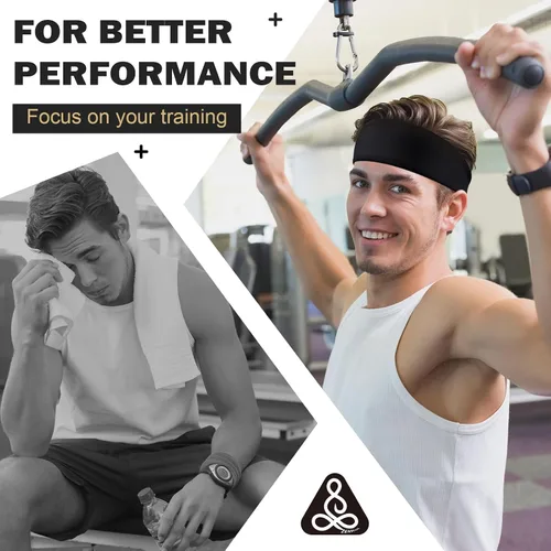 Vista 2 de ZENSOUL Sports Headbands for Men, Sweat Bands Headbands Men, Moisture Wicking Workout Headband, Mens Headband Sweatband for Running, Basketball