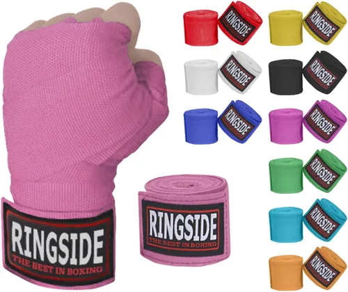Vista 25 de Ringside Mexican Style Boxing Hand Wraps (Pairs) - 180" Semi-Elastic Cotton Blend Wrist Support with Thumb Loop for MMA, Muay Thai, Kickboxing