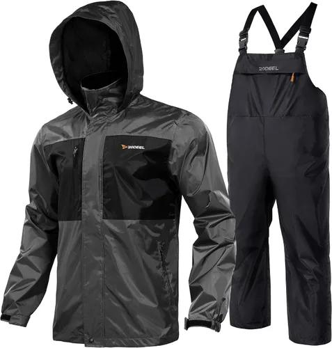 Vista 13 de Rodeel Traje impermeable para pesca para hombres (conjunto de chaqueta y pantalón de lluvia)