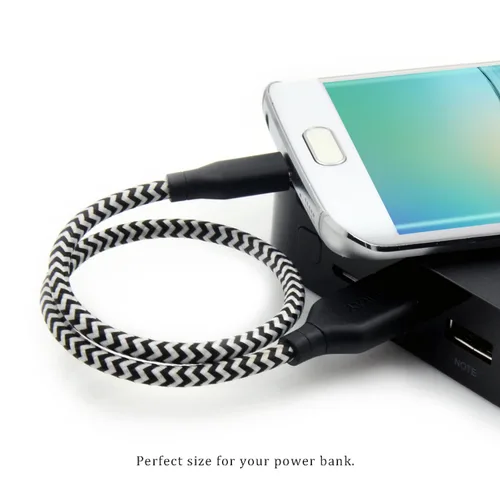 Vista 7 de OKRAY - Cable micro USB corto de 1 pie, paquete de 10 cables de carga rápida de nailon trenzado USB A a Micro 2.0, carga rápida y sincronización
