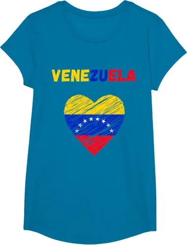 Vista 52 de Camiseta con la bandera venezolana con corazón de Venezuela, Negro