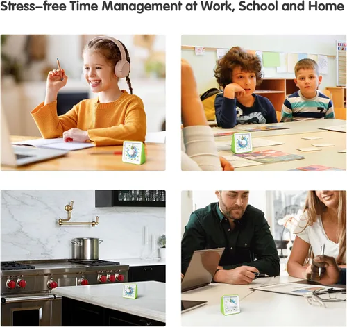 Vista 6 de Temporizador visual con funda protectora, temporizador de cuenta regresiva de 60 minutos para niños, autismo, TDAH, aula, oficina en casa, con reloj