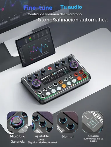 Vista 5 de SINWE Paquete de equipos de podcast para 2, mezclador de audio todo en uno
