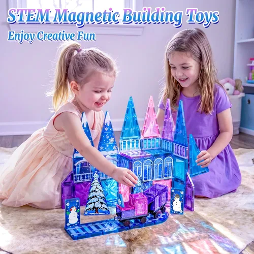 Vista 5 de Princess Castle - Azulejos magnéticos para niños de 4 a 8 años con juego