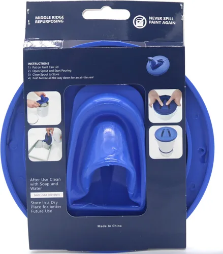 Vista 3 de Tapa de lata de pintura y boquilla de vertido para recipientes de 1 galón, 1 paquete – Sello seguro con boquilla integrada para verter la pintura