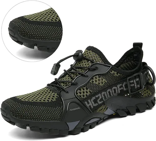 Vista 8 de TANGYUGEN Zapatos de agua para hombre y mujer, zapatos de senderismo al aire libre, secado rápido, zapatos acuáticos para playa, senderismo