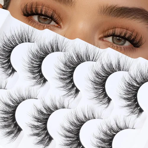 Vista 23 de Veleasha Pestañas postizas de manga puntiagudas, 100% hechas a mano, aspecto natural, pestañas postizas ligeras con banda transparente suave