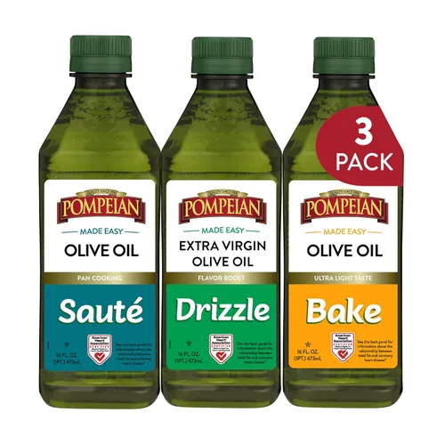 Vista 12 de Pompeian Aceite de Oliva, Paquete de Variedad Made Easy, Perfecto para Todas las Necesidades de Cocina, Certificado por la Asociación Americana