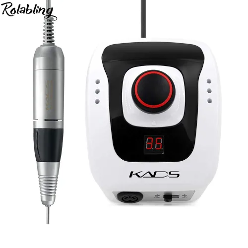 Vista 3 de Máquina de taladro de uñas de 300 a 35000 rpm, kit de taladro eléctrico para manicura, pedicura, acrílico, gel, uñas naturales (110 V)