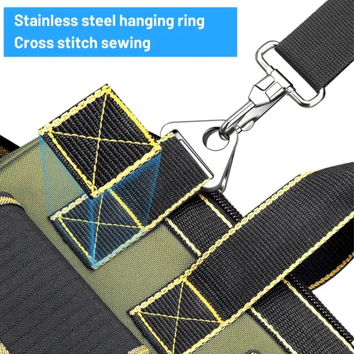 Vista 3 de Bolsa de herramientas, Ounic de 17 pulgadas, bolsa de herramientas grande y resistente con boca ancha y base moldeada impermeable, bolsas
