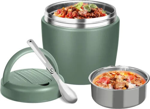 Vista 11 de Termo para comida caliente, 40 onzas, tarro de comida aislado al vacío para adultos, de acero inoxidable, termo de boca ancha, a prueba de fugas