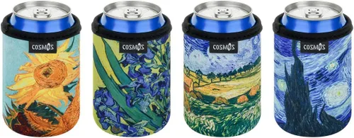 Vista 2 de CM Fundas aislantes de neopreno suave para latas de bebida y cerveza estándar de 12 onzas líquidas