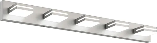 Vista 45 de SineRise - Moderna lámpara LED para tocador de baño (2 luces, 39.4 cm, regulable), iluminación de pared de baño moderna de acrílico cepillado sobre
