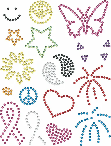 Vista 2 de Plantilla(s) de diamantes de imitación magnéticos - Variedad - Diseños multicolor