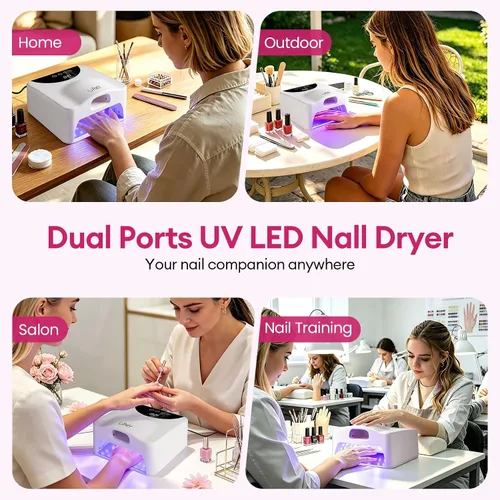 Vista 8 de Lámpara de uñas LED UV con ranura para el pulgar, luz de doble puerto 60W U