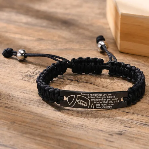 Vista 4 de VNOX Inspiration - Pulsera deportiva para hombres, adolescentes y niños, pulsera de cuerda hecha a mano para baloncesto, béisbol, fútbol, fútbol