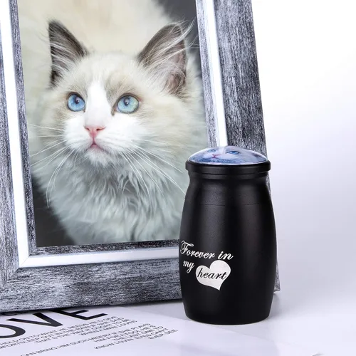Vista 7 de Bivei Urnas pequeñas para cenizas humanas, urna personalizada de recuerdo con foto y texto para hombres y mujeres, mini urnas para adultos