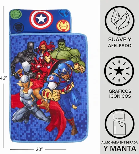 Vista 3 de Tapete acolchado para siesta de felpa súper suave con manta y almohada integradas