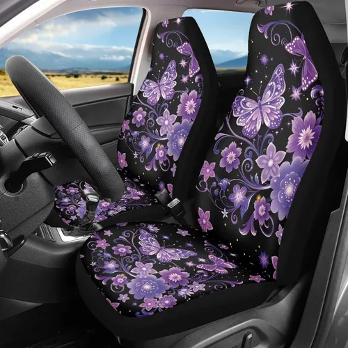 Vista 19 de LedBack Fundas universales de asiento de coche solo para asientos delanteros, bandera estadounidense, ciervos, 2 piezas, protector elástico