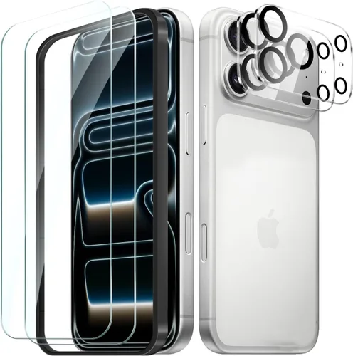 Vista 10 de Paquete de 2+2 protectores de pantalla de privacidad para iPhone 17 con protector de lente de cámara, película de protección de vidrio templado
