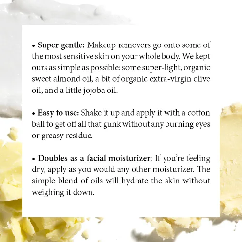 Vista 3 de S.w. Basics Removedor de maquillaje con aceites orgánicos de almendra dulce, oliva y jojoba, 2 onzas