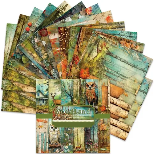 Vista 13 de BLEDS Papel de álbum de recortes, bloc de 24 hojas de papel para álbumes de recortes de manualidades de 12x12 pulgadas con patrón de galaxia