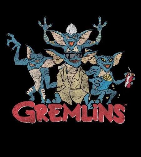 Vista 2 de Gremlins Group Character Art - Camiseta estampada de carbón para hombre, gris
