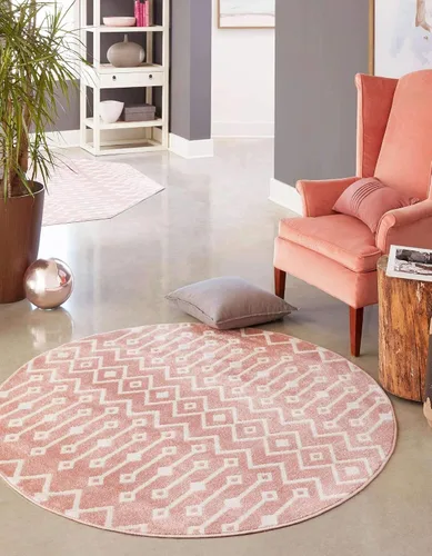 Vista 49 de Unique Loom Bohemian Trellis Collection - Alfombra rectangular de 2 x 3 pies 1 pulgada, color rosa polvoriento/marfil