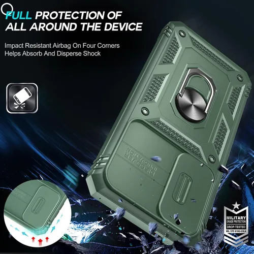 Vista 5 de Funda compatible con S24: Funda para Galaxy S24 con cubierta deslizante para cámara, doble capa protectora de grado militar a prueba de golpes